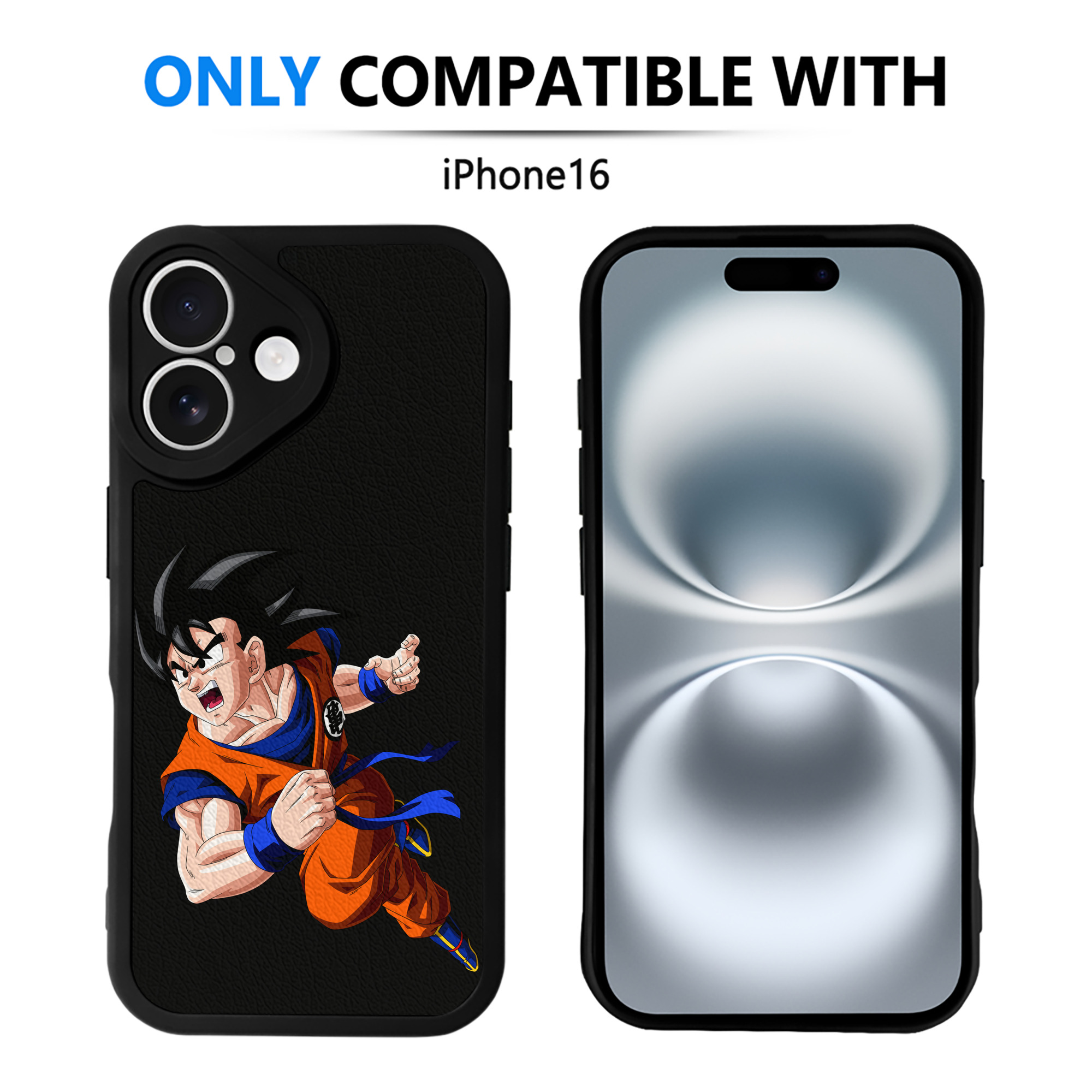 （画像用） ドラゴンボール 孫悟空（そん ごくう）Son Goku カカロット DRAGON BALL Kakarotto 【iPhone 16シリーズ対応】シリコンスマホケース（レザー調） 材質：シリコン